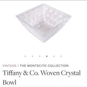 TIFFANY & CO Basket Weave Crystal Bowl